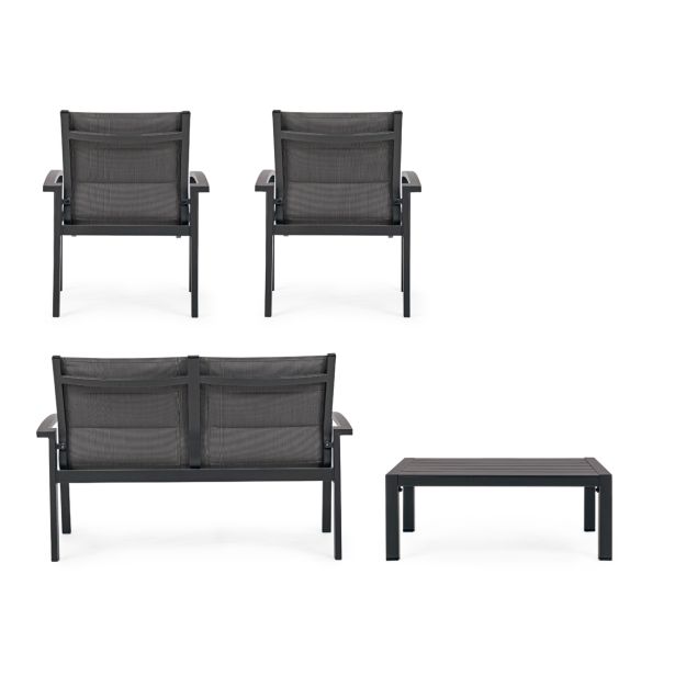 KOVINSKA VRTNA GARNITURA BIZZOTTO LAIKEN, ČRNA