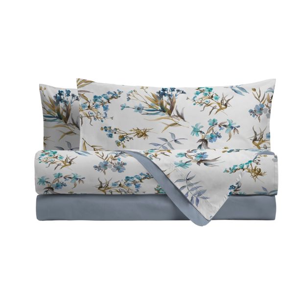 POSTELJNINA AMO LA CASA LAILA MODRA 140X200 / 60X80CM