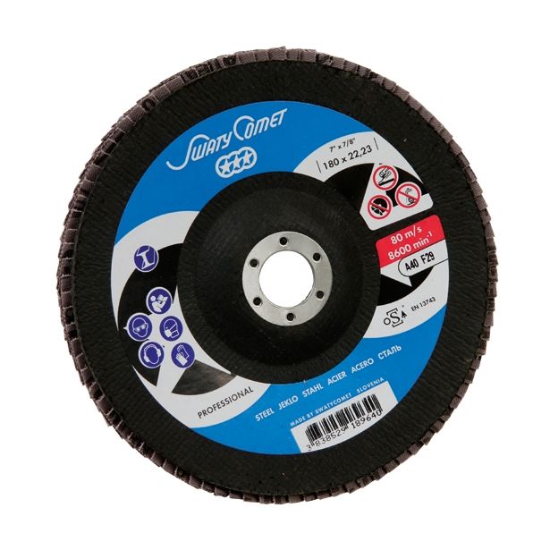 LAMELNI BRUSNI DISK POŠ. SWATYCOMET-P 180X22.23 MM K40 ZA KOVINO, LES