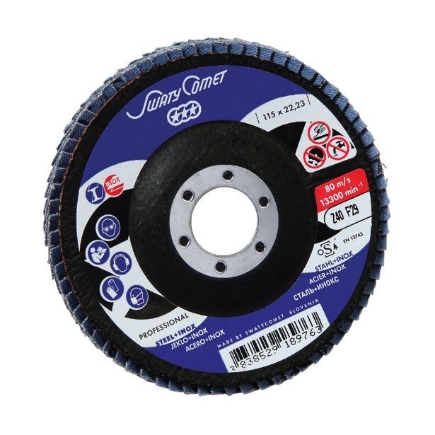 LAMELNI BRUSNI DISK POŠ. SWATYCOMET-P 115X22.23 MM K40 ZA INOX