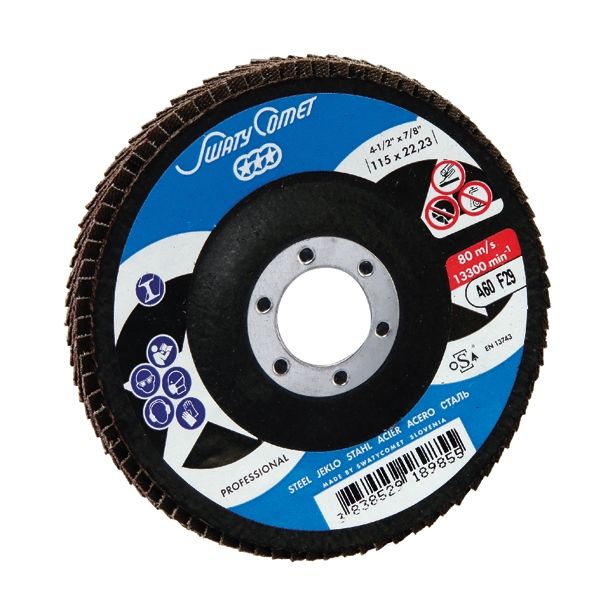 LAMELNI BRUSNI DISK POŠ. SWATYCOMET-P 115X22.23 MM K60 ZA KOVINO, LES