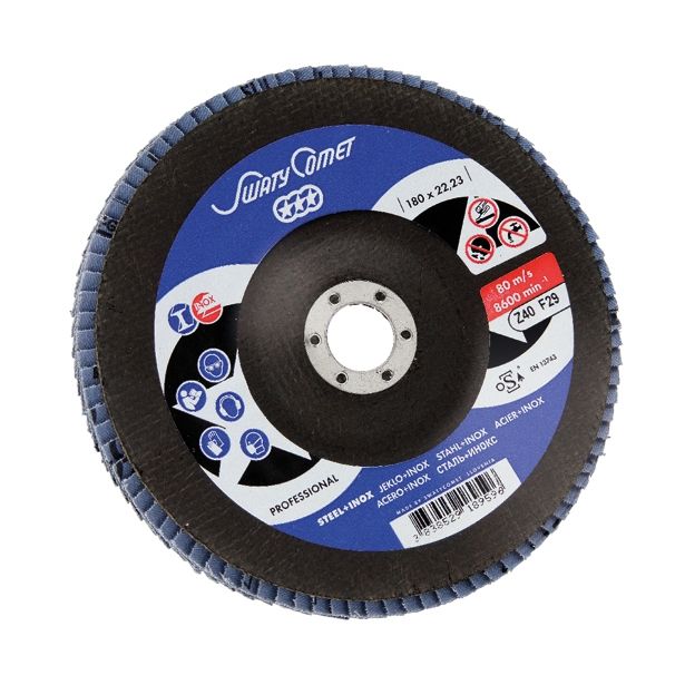 LAMELNI BRUSNI DISK POŠ. SWATYCOMET-P 180X22.23 MM K40 ZA INOX