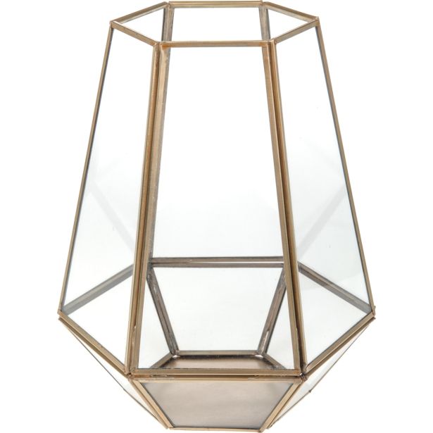 NAMIZNI OKRASEK EH 25 CM LANTERNA KOVINSKA HEXAGONAL, ZLATA