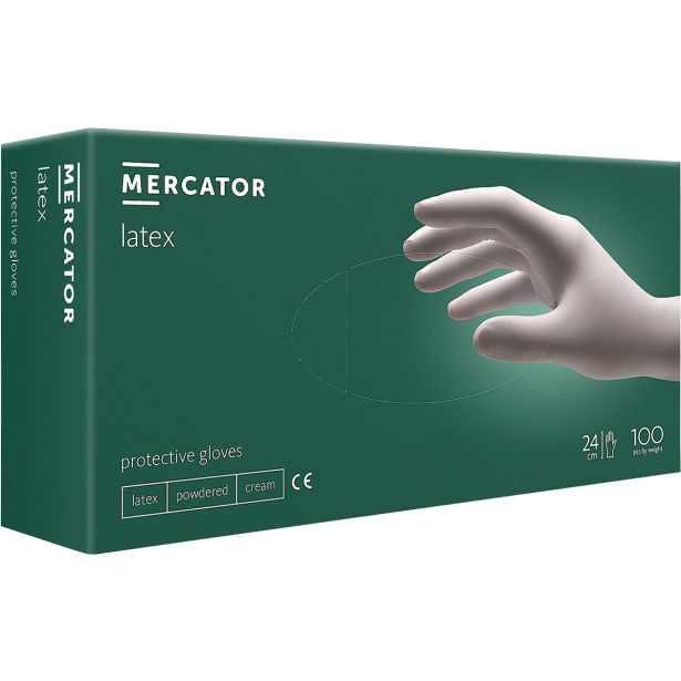 ROKAVICE ZA 1X UPORABO MERCATOR LATEX ŠT.L BELE BARVE V ZAVITKU = 100KOS