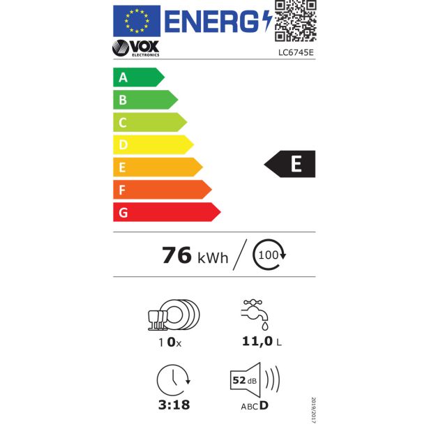 POMIVALNI STROJ VOX LC6745E
