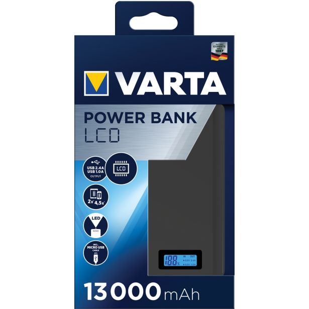 POLNILNI BATER.VLOŽEK VARTA LCD POWER BANK, 13000 MAH