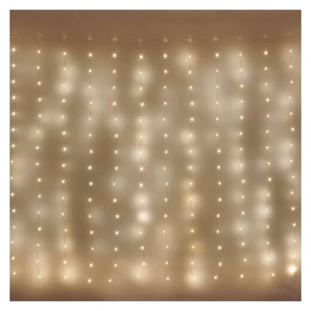 LED BOŽIČNA DROP VERIGA ' ZAVESA, 2,9X2 M, ZUNANJA IN NOTRANJA, TOPLA BELA, PROGRAMI