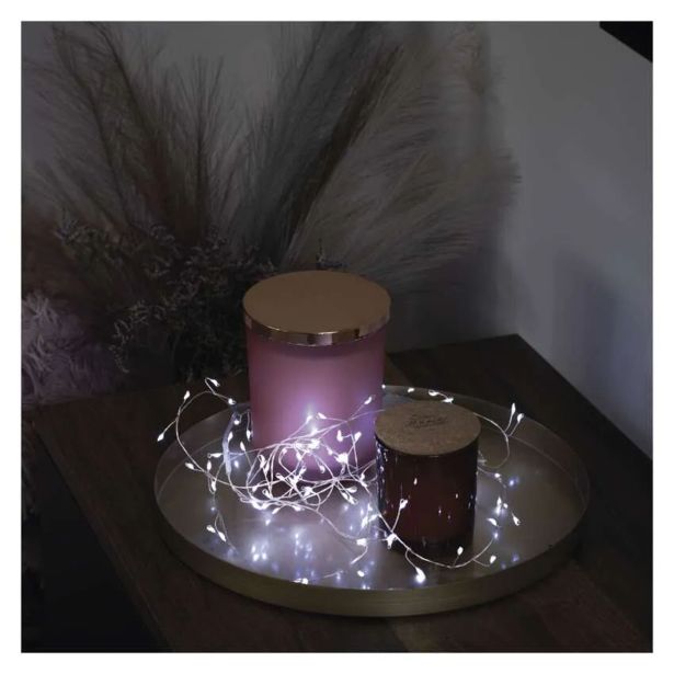 LED BOŽIČNA NANO VERIGA ' JEŽ, 2,4 M, 3X AA, NOTRANJA, HLADNA BELA, ČASOVNIK