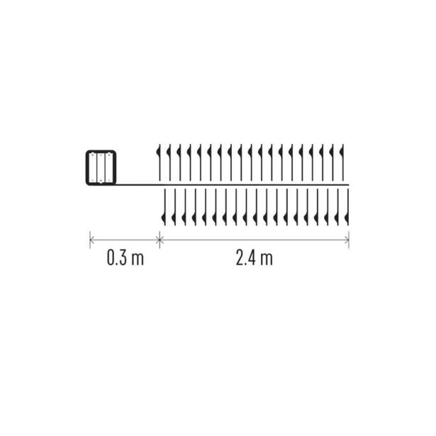 LED BOŽIČNA NANO VERIGA ' JEŽ, 2,4 M, 3X AA, NOTRANJA, HLADNA BELA, ČASOVNIK