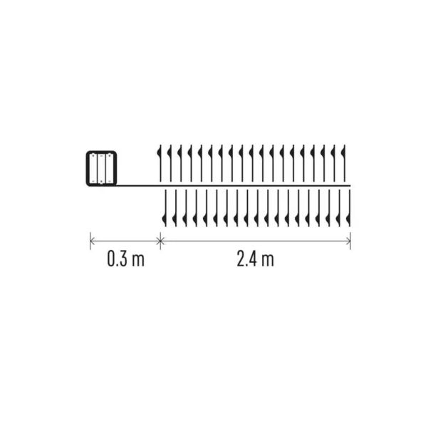 LED BOŽIČNA NANO VERIGA ' JEŽ, 2,4 M, 3X AA, NOTRANJA, TOPLA BELA, ČASOVNIK