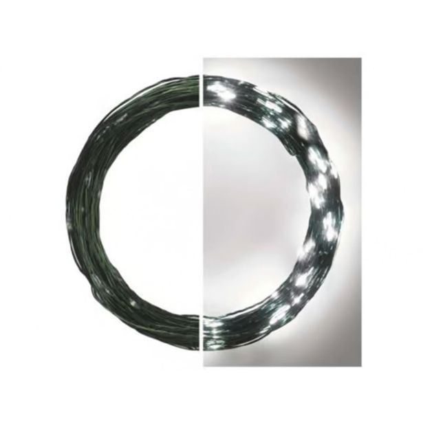 LED BOŽIČNA NANO VERIGA ZELENA, 15 M, ZUNANJA IN NOTRANJA, HLADNA BELA, ČASOVNIK