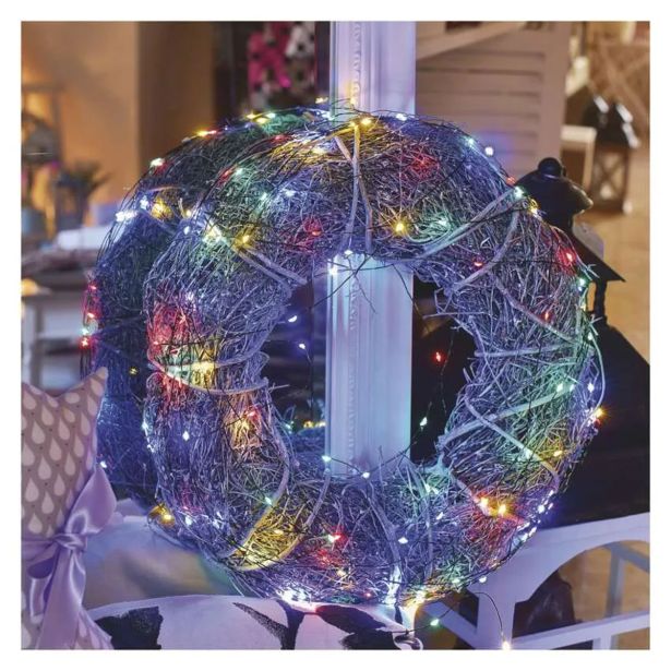 LED BOŽIČNA NANO VERIGA ZELENA, 15 M, ZUNANJA IN NOTRANJA, VEČBARVNA, ČASOVNIK