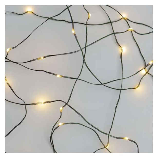 LED BOŽIČNA NANO VERIGA ZELENA, 4 M, ZUNANJA IN NOTRANJA, TOPLA BELA, ČASOVNIK