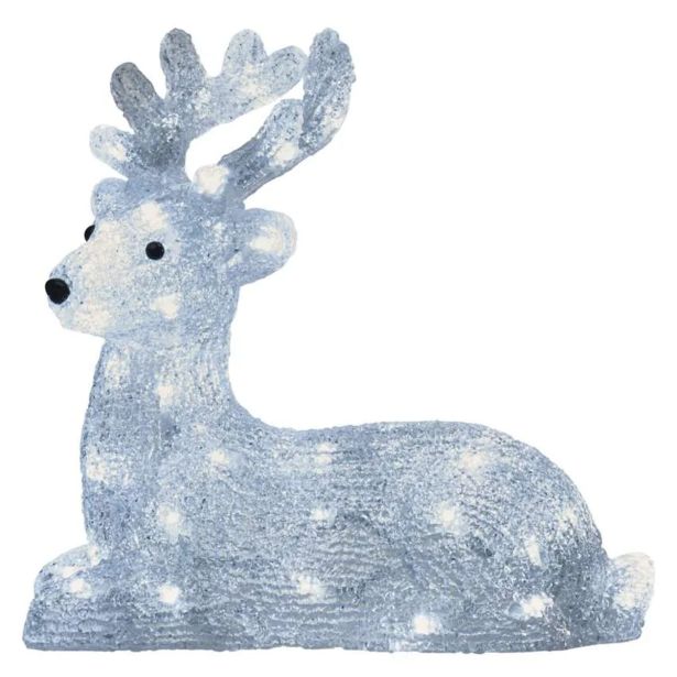 LED BOŽIČNI JELENČEK, 27 CM, ZUNANJI IN NOTRANJI, HLADNA BELA, ČASOVNIK