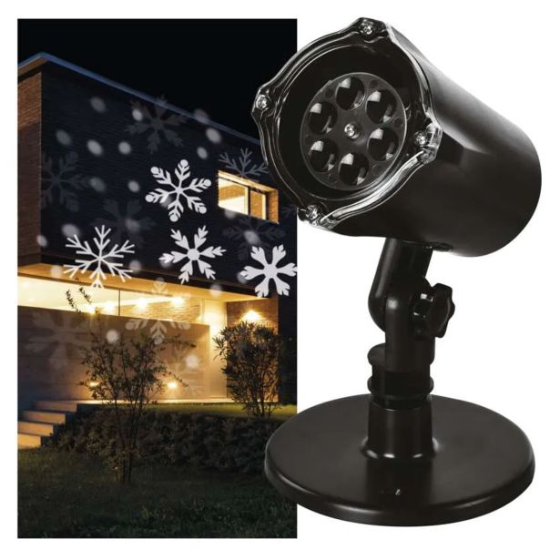 LED BOŽIČNI PROJEKTOR ' SNEŽINKE, ZUNANJI IN NOTRANJI, HLADNA BELA