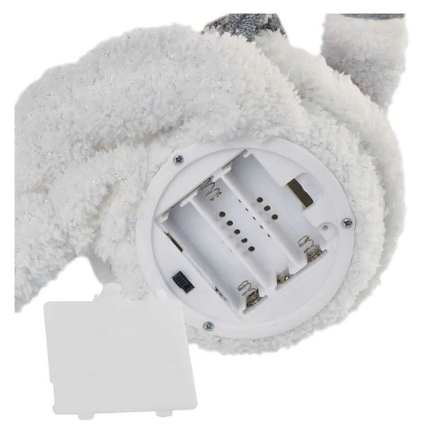 LED BOŽIČNI SNEŽAK SEDEČ, 31 CM, 3X AA, NOTRANJA, TOPLA BELA