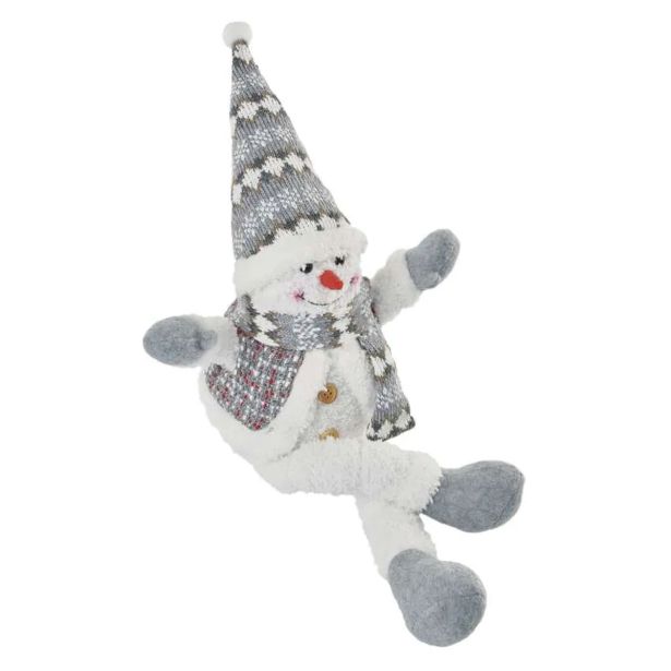 LED BOŽIČNI SNEŽAK SEDEČ, 31 CM, 3X AA, NOTRANJA, TOPLA BELA
