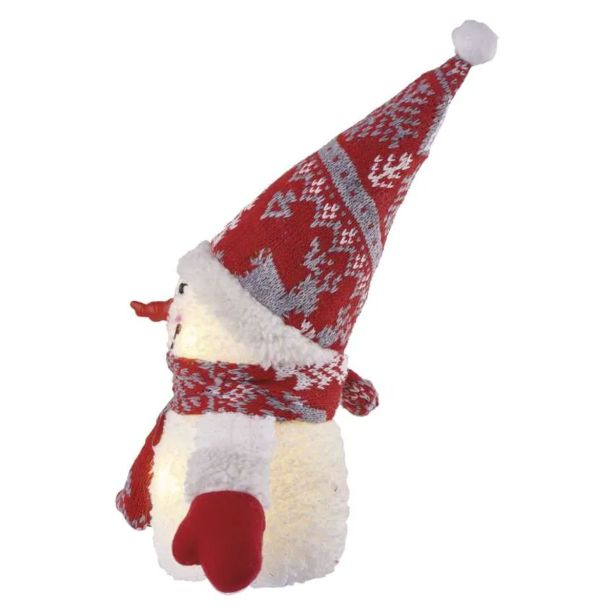 LED BOŽIČNI SNEŽAK SVETLEČ, 25 CM, 3X AAA, NOTRANJA, TOPLA BELA
