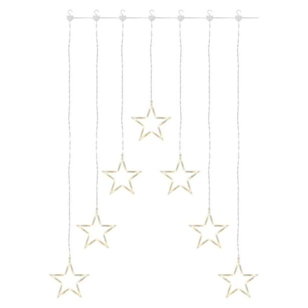 LED BOŽIČNI ZASTOR ' 7 ZVEZDIC, 67X125 CM, NOTRANJI, TOPLA BELA