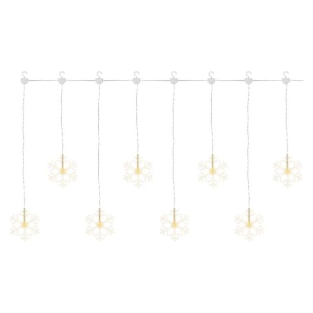 LED BOŽIČNI ZASTOR ' SNEŽINKE, 84 CM, NOTRANJI, TOPLA BELA