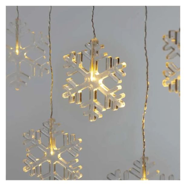 LED BOŽIČNI ZASTOR ' SNEŽINKE, 84 CM, NOTRANJI, TOPLA BELA