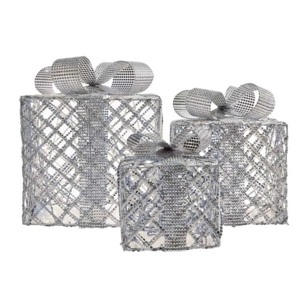 LED DARILA, 3 VELIKOSTI, NOTRANJA, HLADNA BELA, ČASOVNIK