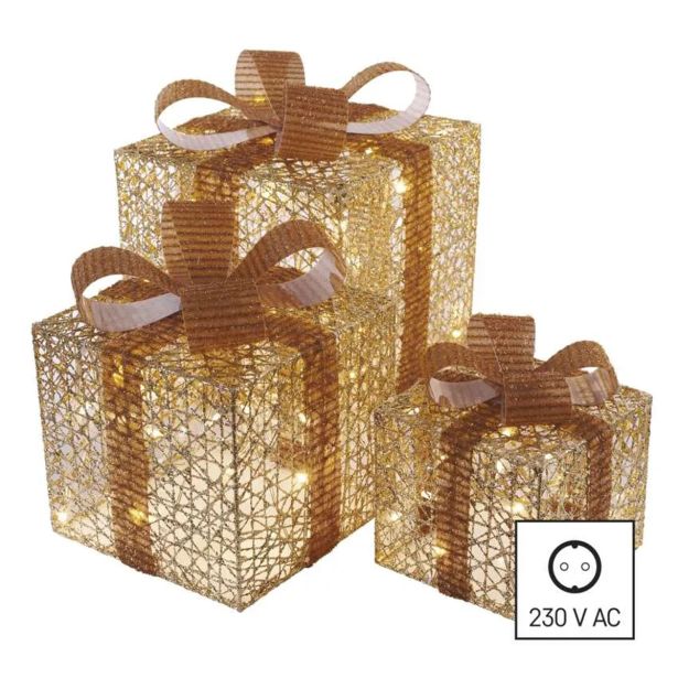 LED DARILA, 3 VELIKOSTI, NOTRANJA, TOPLA BELA