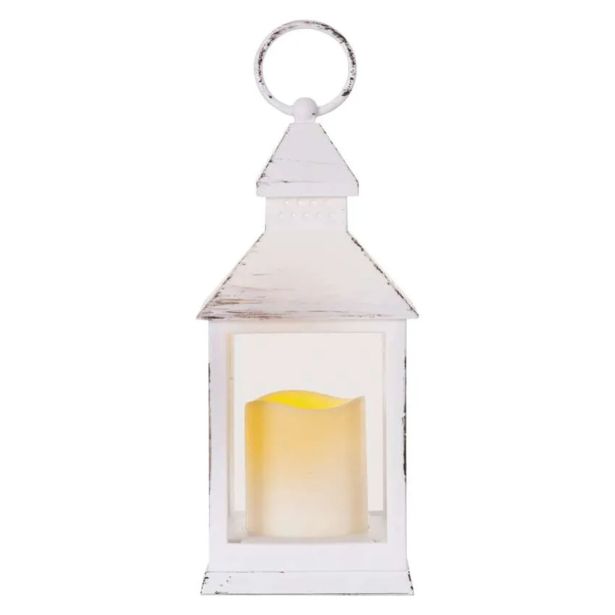 LED DEKORACIJA ' LATERNA ANTIK BELA UTRIPAJOČA, 3X AAA, NOTRANJA, VINTAGE, ČASOVNIK