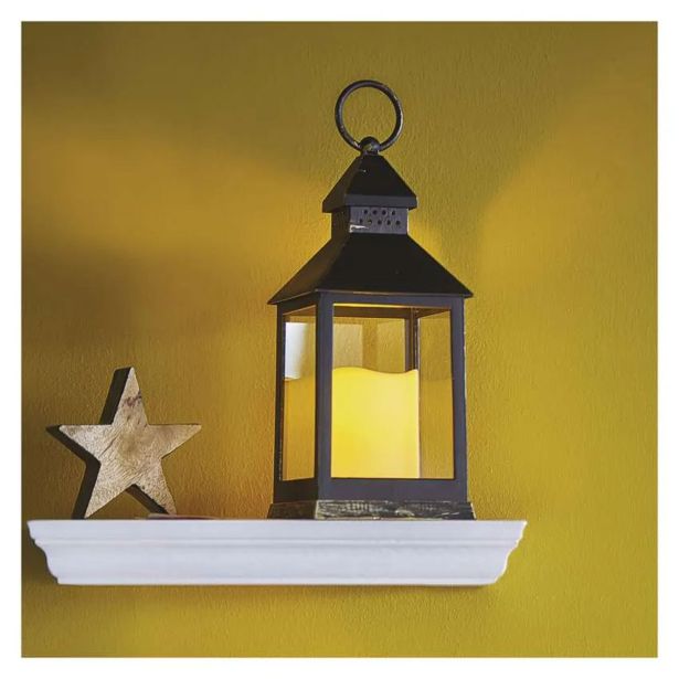 LED DEKORACIJA ' LATERNA ANTIK ČRNA UTRIPAJOČA, 3X AAA, NOTRANJA, VINTAGE, ČASOVNIK