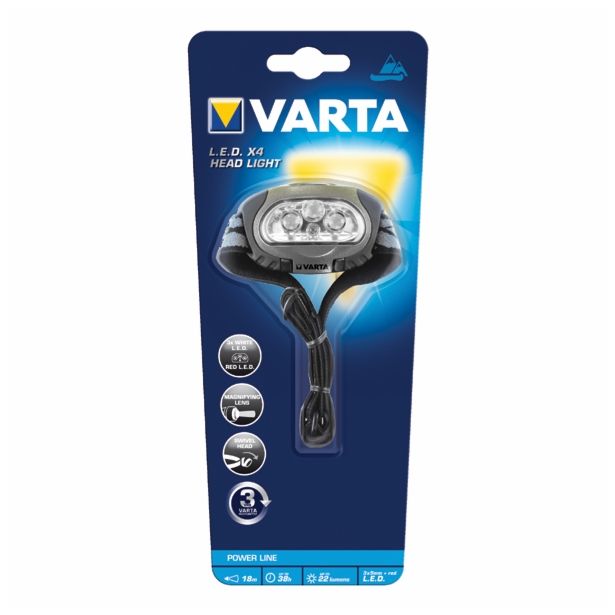 BATERIJSKA SVETILKA VARTA LED HEADLIGHT X4 BREZ VLOŽKOV (3AAA)