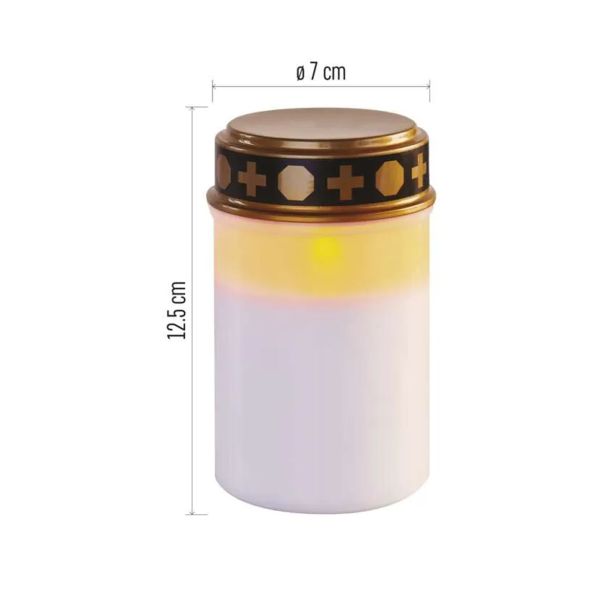 LED NAGROBNA SVEČA, 12,5 CM, 2X C, ZUNANJA IN NOTRANJA, VINTAGE, ČASOVNIK