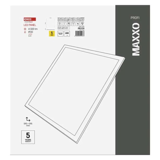 LED PANEL EMOS MAXXO 60X60 36W IP20 NW UGR
