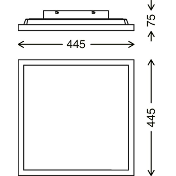 LED PANEL BRILONER GEO BASIC 24W ČRN ROB, CCT, 445X445