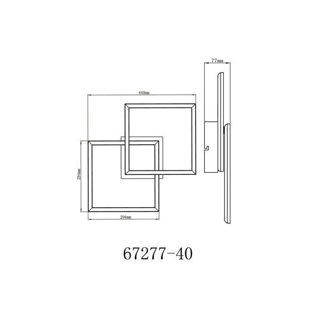 LED PANEL JEPP 40W 440X294X77MM ČRNI