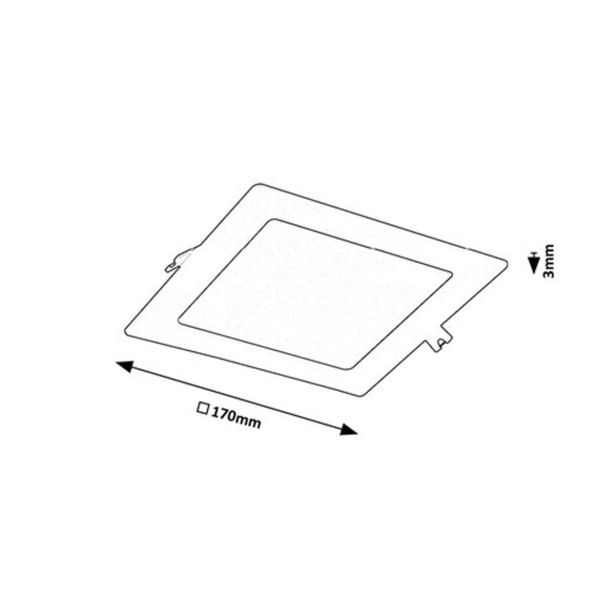 LED PANEL RABALUX SHAUN2 12W 3000K ČRNA KVADRATNA