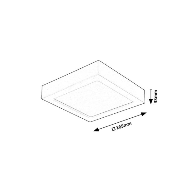 LED PANEL RABALUX SHAUN2 15W 3000K ČRNA KVADRATNA