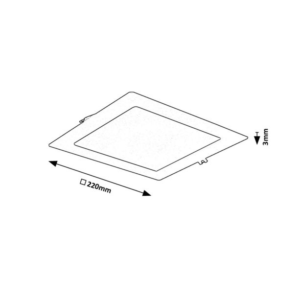 LED PANEL RABALUX SHAUN2 18W 4000K ČRNA KVADRATNA