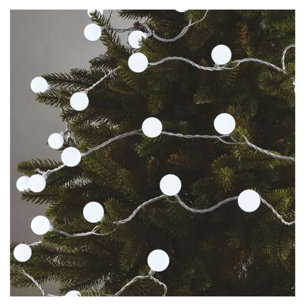 LED SVETLOBNA CHERRY VERIGA ' KROGLICE 2,5 CM, 4 M, ZUN. IN NOTR., HLADNA BELA, ČASOVNIK