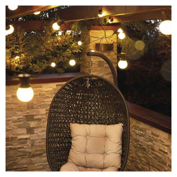 LED SVETLOBNA VERIGA ' 10X PARTY LUČKE MLEČNE, 5 M, ZUNANJA IN NOTRANJA, TOPLA BELA