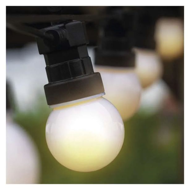 LED SVETLOBNA VERIGA ' 10X PARTY LUČKE MLEČNE, 5 M, ZUNANJA IN NOTRANJA, TOPLA BELA