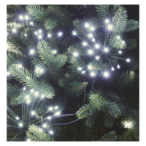 LED SVETLOBNA VERIGA ' SVETLEČE CVETLICE, NANO, 2,35 M, NOTRANJA, HLADNA BELA, ČASOVNIK