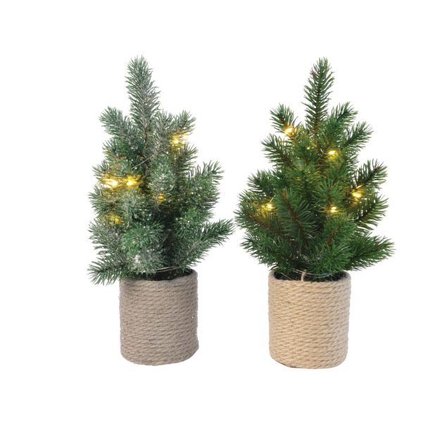 JELKA LED V OKRASNEM LONČKU 33 CM ZELENA