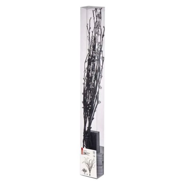 LED VEJA Z BISERI, 60 CM, 3X AA, NOTRANJA, TOPLA BELA, ČASOVNIK