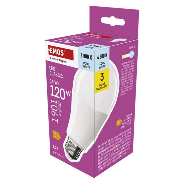 LED ŽARNICA CLASSIC A70 / E27 / 16 W (120 W) / 1901 LM / HLADNA BELA
