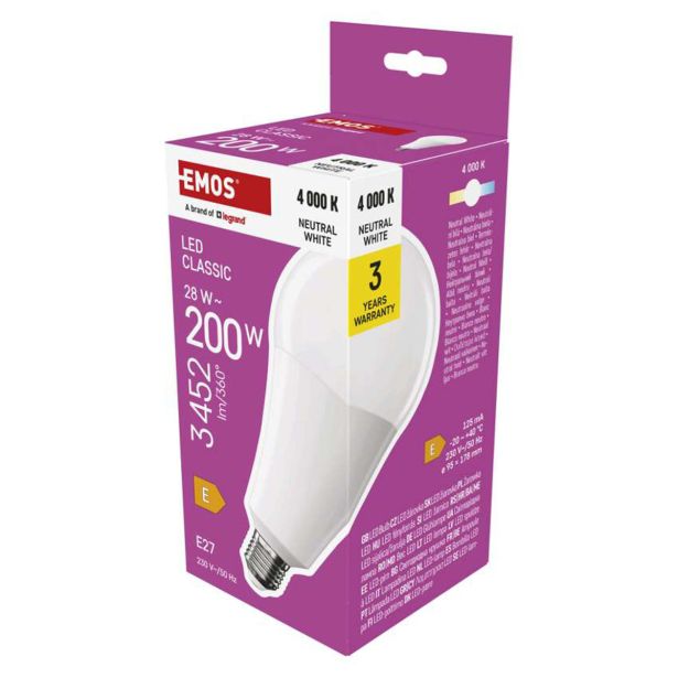 LED ŽARNICA CLASSIC A95 / E27 / 28 W (200 W) / 3452 LM / NEVTRALNA BELA