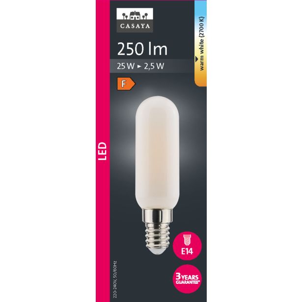 LED ŽARNICA E14 CASAYA CEVASTA T25 2.5W 250LM 2700K