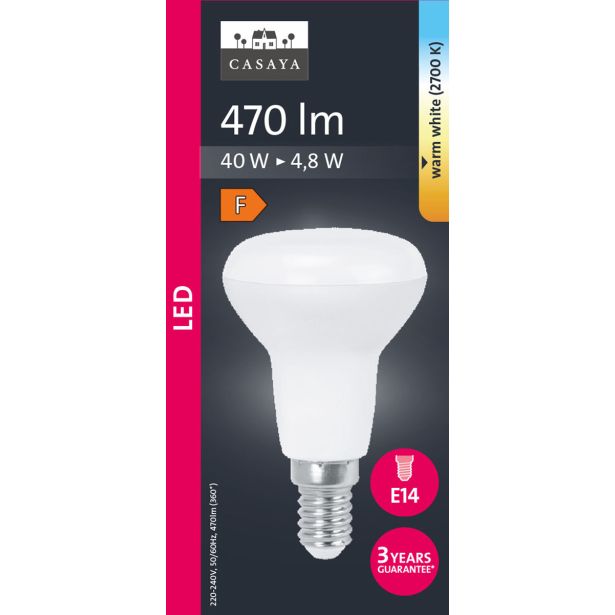 LED ŽARNICA E14 CASAYA REFLEKTORSKA R50 4.8W 470LM 2700K
