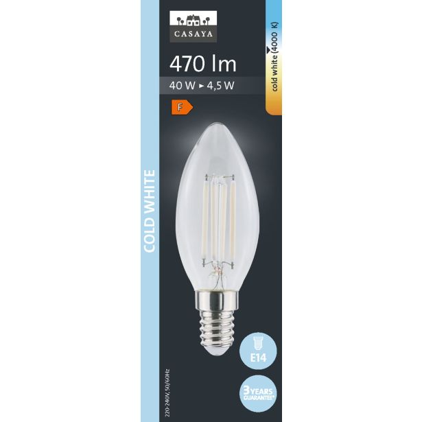 LED ŽARNICA E14 CASAYA SVEČASTA C35 4.5W 470LM 4000K