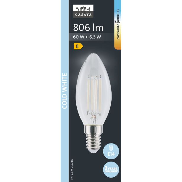 LED ŽARNICA E14 CASAYA SVEČASTA C35 6.5W 806LM 4000K