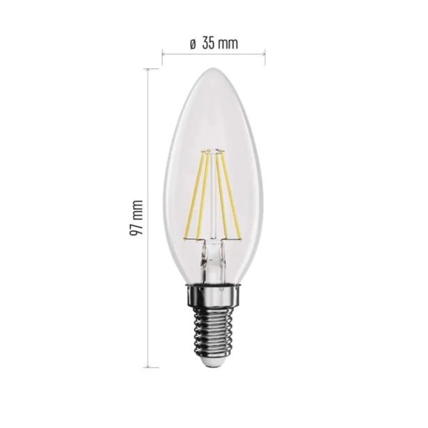 LED ŽARNICA E14 EMOS FLM CANDLE 3.4W WW